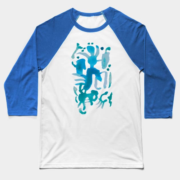 Water Color Pattern - Abstract Baseball T-Shirt by Nikokosmos